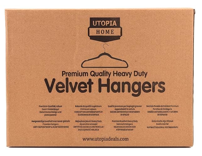 Utopia Home Pack of 50 Premium Non Slip Velvet Hangers 360 Degree rotatable Hook Durable & Slim Coat - Pant Hangers - Black thumbnail 13