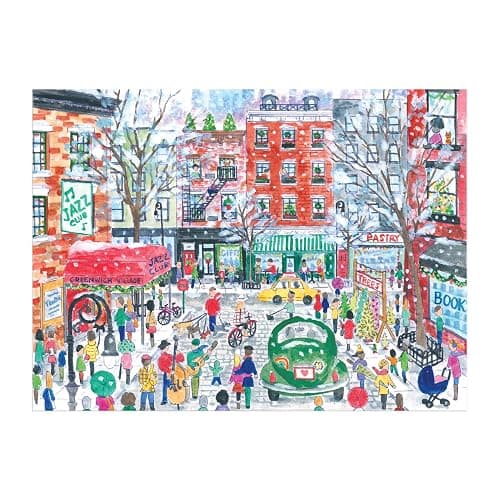 Galison Christmas in Greenwich Village – 1000 Piece Michael Storrings Jigsaw Puzzle Featuring Beautiful Artwork of The NYC Neighborhood in The Winter Time thumbnail 2