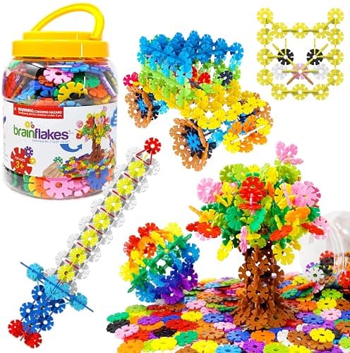 Brain Flakes 500 Piece Set, Ages 3+, Interlocking Plastic Disc Toy for Creative Building, Educational STEM Learning, Construction Block Play for Kids, Teens, Adults, Boys, and Girls - Image 1
