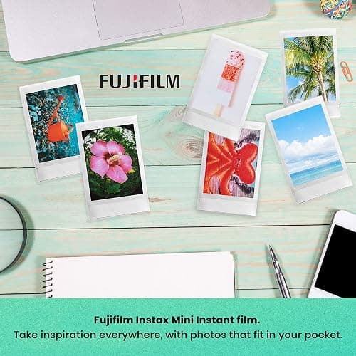 Fujifilm Instax MiniI 12 Instant Film Camera Blossom Pink, Fujifilm Instax Mini Twin Pack Instant Film 20 Prints, Prtotective Case, Gift Bundle thumbnail 6