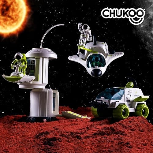CHUKOO [Upgraded Set] Space Toys for Kids 3 4 5 6 7 8, Space Shuttle with Rocket Ship Toys - 4 Astronauts, Station, & Rover, Spaceship Toy, Rocketship Solar System Playset thumbnail 2