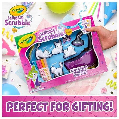 Crayola Scribble Scrubbies Glam Pack (4 Pets), Holiday for Kids, Washable Pet Care Toy, Coloring Animal Craft, Stocking Stuffer Toys for Girls & Boys, 3+ thumbnail 5