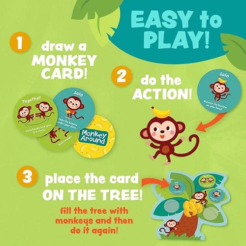 Peaceable Kingdom Monkey Around First Game for Toddlers Interactive Play with Parent Ages 2+ thumbnail 3