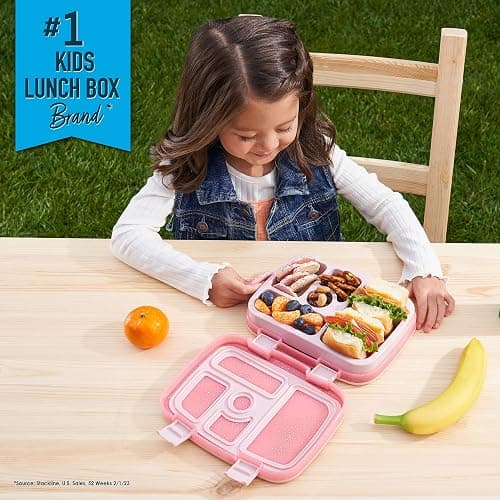 Bentgo Kids 5-Compartment Lunch Box - Glitter Design for School, Ideal for Ages 3-7, Leak-Proof, Drop-Proof, Dishwasher Safe, & Made with PFAS & BPA-Free Materials (Glitter Edition - Petal Pink) - Glitter Edition - Petal Pink thumbnail 2