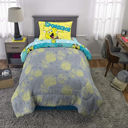 Franco Kids Bedding Super Soft Comforter and Sheet Set, 4 Piece Twin Size, Spongebob thumbnail 6