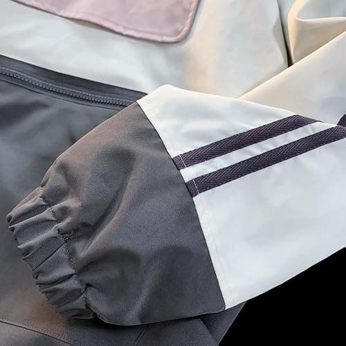 GURUNVANI Mens Color Blocked Anorak Jacket Half Zip Hooded Windbreaker Coat Unisex Outdoor Pullover Jacket thumbnail 5