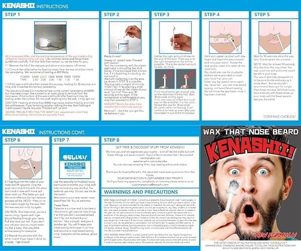 KENASHII Nose Wax Kit | 100 g Wax, 24 Applicators | Hair Removal Kit for Men and Women | Includes Balm Wipes and Mustache Guards | Lasts up to 5 Weeks thumbnail 6