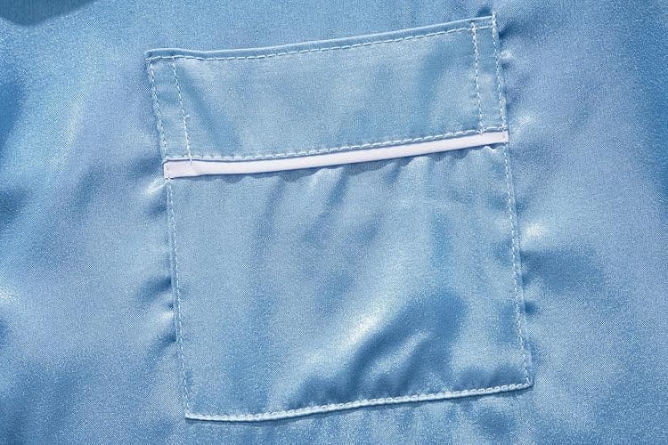 Vopmocld Big Kids Unisex Pjs Set Girls Boys Silk Pajama Sets Satin Clasic Sleepwear Long Sleeve 2 Pieces Button Down Nighty - 14 - Sky Blue thumbnail 3