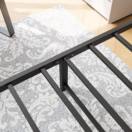 FHUKMZOI Brown Queen Size Bed Frame with Headboard, Rustic Vintage Heavy Duty Metal Bedframe, Platform Bed Support Mattress Foundation, No Box Spring Needed (Brown, Queen) thumbnail 6
