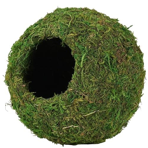 USMOLA Mossy Caves, Artificial Green Moss Caves Hide for Pet Reptile Frogs and Snakes, Terrarium & Vivarium Decor, Crested Gecko Tank Decor (4" - Woodland Green) thumbnail 2