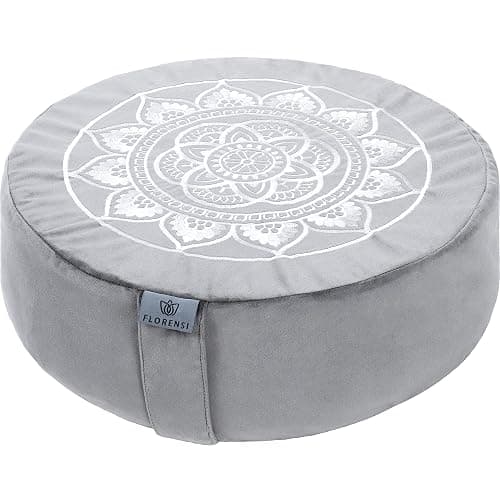 Florensi Meditation Cushion - Comfortable Floor Pillow - Traditional Tibetan Meditation Pillow with Beautiful Velvet Cover - Large Floor Cushion Seating for Adults - Premium Yoga Buckwheat Bolster - Image 1