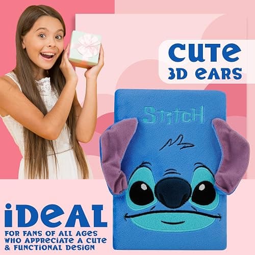 Disney Stitch Gifts for Girls, Diary for Teens Notebook with Pen, Cute A5 Hardcover Journal with Lock, Secret Stationary Set Travel Journal (Blue Fluffy) thumbnail 3