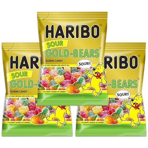 Haribo Sour Gold-Bears Gummi Candy Set of 3 3.6 oz bags - Image 1