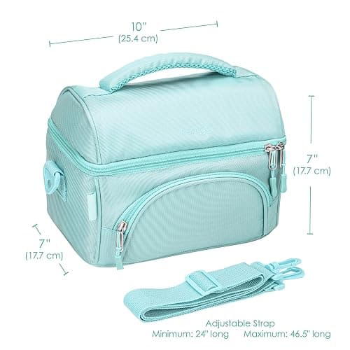Bentgo Deluxe Lunch Bag - Durable and Insulated Lunch Tote with Zippered Outer Pocket, Internal Mesh Pocket, Padded & Adjustable Straps, & 2-Way Zippers - Fits Most Lunch Boxes (Coastal Aqua) thumbnail 3