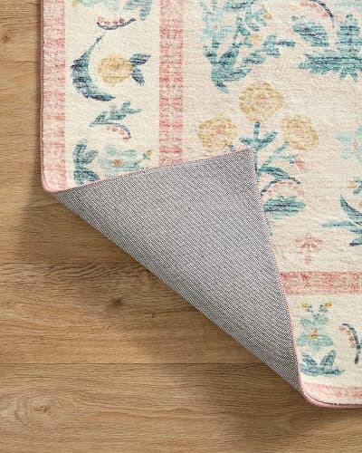 Loloi Rifle Paper Co. Eden Collection EDE-01 Mughal Rose Blush 2'-0" x 5'-0" Accent Rug feat. CloudPile™ thumbnail 6