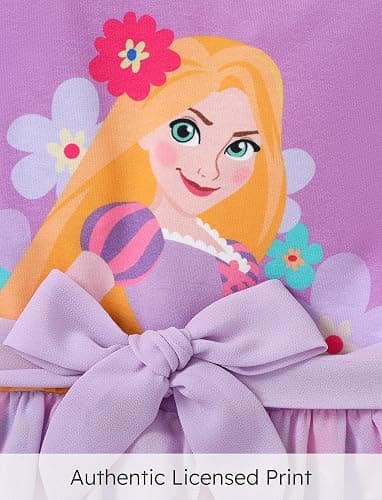 Disney Princess Frozen Elsa Minnie Mouse Stitch Toddler Girl Romper With Skirt Overlay Summer Jumpsuit with Bow 2-6 Years thumbnail 5