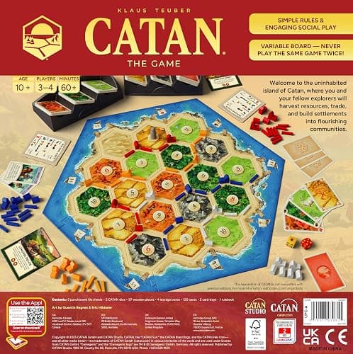 CATAN Board Game (6th Edition) Trade, Build & Settle in The Classic Strategy Game for Family, Kids & Adults, Ages 10+, 3-4 Players, 60-90 Min Playtime thumbnail 3