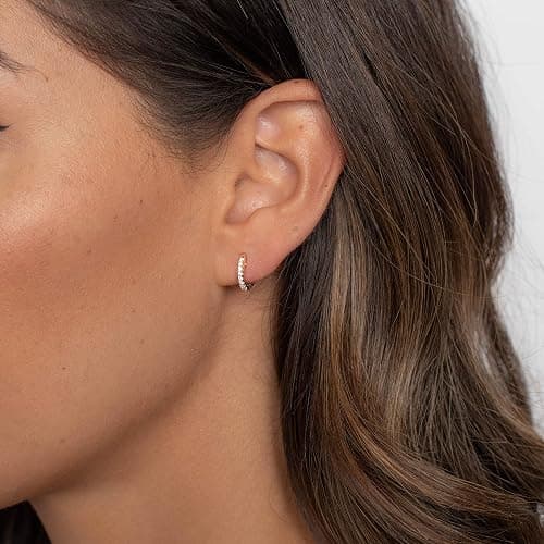 PAVOI 14K Gold Plated Cubic Zirconia Cuff Earrings Huggie Stud thumbnail 2