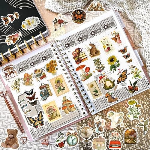 300 PCS Vintage Stickers, Aesthetic Waterproof Vinyl Stickers for Scrapbook Journaling Planners and Journals, Cottagecore Retro Sticker Pack for Water Bottles Laptop, Scrapbooking Supplies for Adults thumbnail 5
