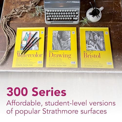 Strathmore 300 Series Mixed Media Paper Pad, Side Wire Bound, 9x12 inches, 40 Sheets (117lb/190g) - Artist Paper for Adults and Students - Watercolor, Gouache, Graphite, Ink, Pencil, Marker thumbnail 6