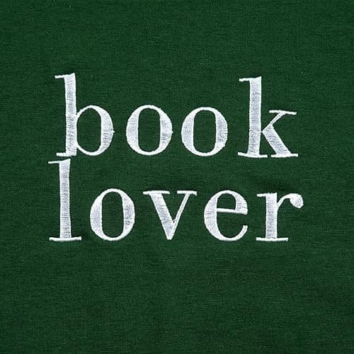 MOUSYA Book Lover Embroidered Sweatshirt Women Funny Reading Book Long Sleeve Shirt Casual Teacher Pullover Tops - XX-Large - Green thumbnail 6