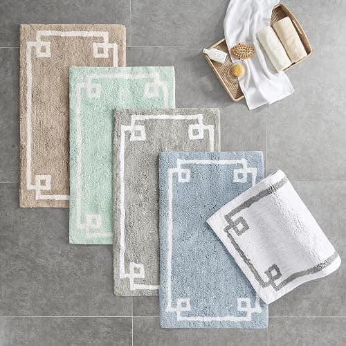 Madison Park Evan 100% Cotton Bathroom Non Slip Backing-Luxurious Tufted Plush Bath Mat Absorbent, Quick Dry, Spa Design Shower Room Décor, 20x30" Blue thumbnail 11