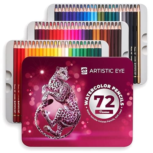 ARTISTIC EYE Premium Watercolor Pencils | Set of 72, Quality 3.5mm Soft Core Leads, Water-Soluble Pencils, Perfect for Beginner & Advanced Artists - Image 1
