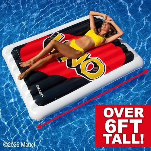 Uno™ Pool Float – Giant Inflatable Reverse Card, Floatie for Pool, Beach & Lake, Durable Vinyl Raft, 6 Feet Tall, Perfect for Lounging & Summer Fun thumbnail 2
