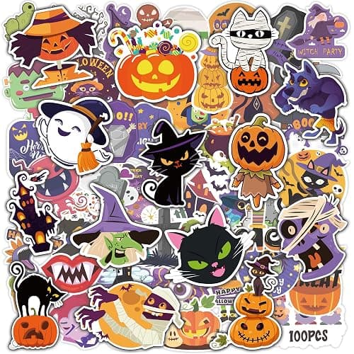 OHOME Halloween Stickers | 100 PCS Halloween Party Favors - Halloween Games Toys Gifts Party Supplies - Crafts Accessories Treats Bulk for Classroom - Image 1