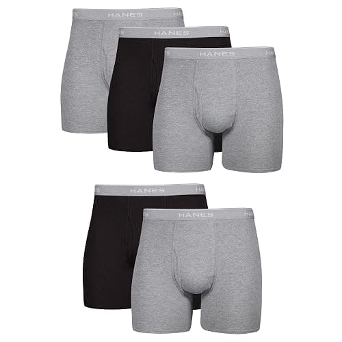 Hanes Men's Boxer Briefs, Cool Dri Moisture-Wicking Underwear, Cotton No-Ride-up for Men, Multi-Packs - Image 1
