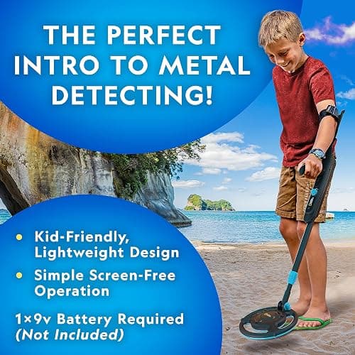 National Geographic Starter Metal Detector Kit for Kids - Kids Metal Detector with 7.4" Waterproof Coil & Trowel, Lightweight Gold Detector, Beach Detecting, Gift for Boys & Girls thumbnail 2