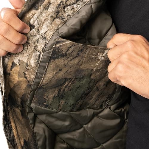Realtree mens Insulated Duck Quilted Lined Full Zip Hoodie thumbnail 6
