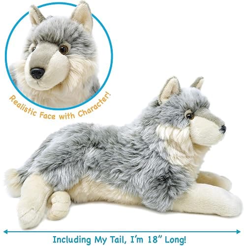 TigerHart Whitaker The Wolf - 14 Inch Stuffed Animal Plush Dog thumbnail 2
