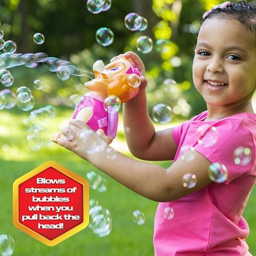 Nickelodeon Little Kids Paw Patrol Skye Action Bubble Blower and Includes Bubble Solution, Brown, Pink thumbnail 3