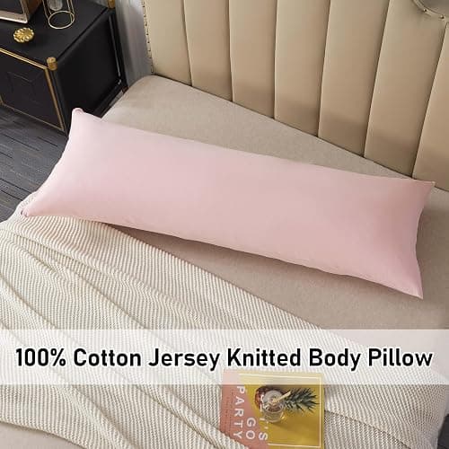 WhatsBedding Memory Foam Body Pillow with Removable Zippered Pillow Case - Pink thumbnail 6
