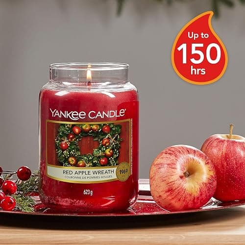 Yankee Candle Candela profumata in giara grande, Red Apple Wreath, Durata Fino a 150 Ore thumbnail 2