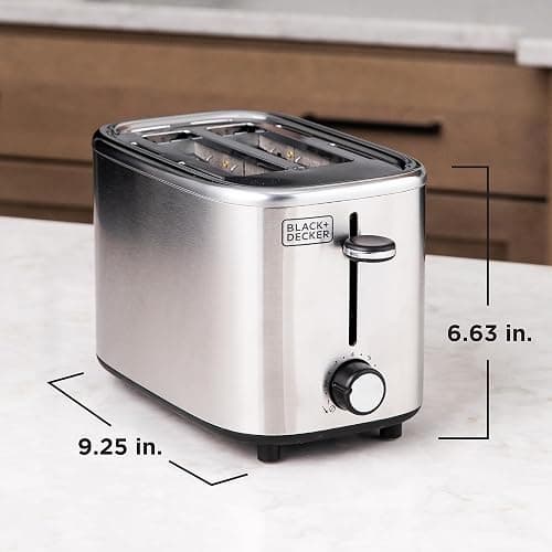 BLACK+DECKER® 2-Slice Toaster with 7 Toast Shade Settings, Extra-Wide Slots for Bagels, Stainless Steel Exterior Finish thumbnail 3