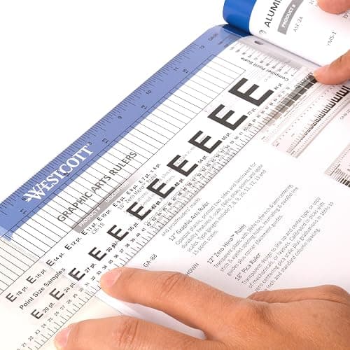 Westcott GA-96 Computer Point & Pica Ruler, Transparent Graphic Arts Ruler, 12 Inch thumbnail 4