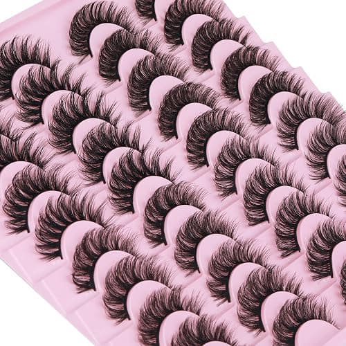 20 Pairs False Eyelashes Natural Faux Mink Lashes Wispy Cat Eye Lashes Fluffy 4 Styles 5D Volume Fake Eyelashes Pack by TNFVLONEINS thumbnail 2