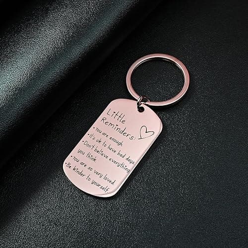 OUMILAN Little Reminders Keychain for Women Men | Affirmation Uplifting Mental Health You Are Enough，Inspiration Gifts thumbnail 2