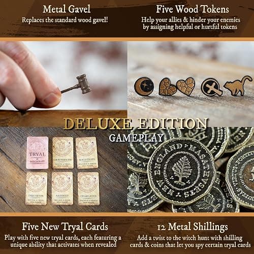 Facade Games Salem 1692 Deluxe Edition Board Game - Witch Hunt Game for Friends and Family - A Game of Cards, Strategy, Deceit, and Luck for 4-12 Players thumbnail 4