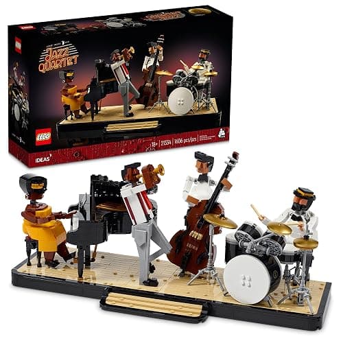 LEGO Ideas Jazz Quartet, Building Set for Adults Featuring Buildable Stage with 4 Band Musician Figures, Includes Piano, Double Bass, Trumpet, and Drum Kit Instruments, Great for Home Display, 21334 - Image 1