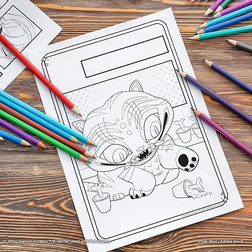 KPop Demon Hunters 40-Page Official Coloring Book | Action-Packed Coloring Book by Bendon thumbnail 5