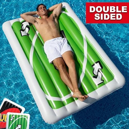 Uno™ Pool Float – Giant Inflatable Reverse Card, Floatie for Pool, Beach & Lake, Durable Vinyl Raft, 6 Feet Tall, Perfect for Lounging & Summer Fun thumbnail 3