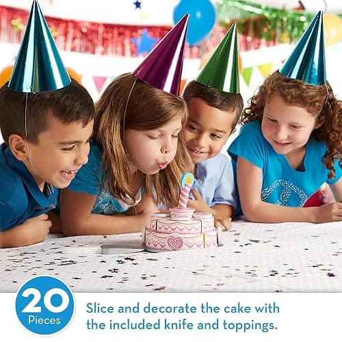 Melissa & Doug Triple-Layer Party Cake Wooden Play Food Set - Birthday Cake Pretend Food Play Set for Toddlers, Kids Ages 3+ thumbnail 2