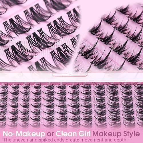Winifred Fairy Lash Clusters Wispy Eyelash Clusters 10-14mm Cluster Eyelash Extensions Natural Invisible Clear Band Lashes Clusters Spiky Anime Lash Extension Natural Look Manga Individual Lashes thumbnail 6
