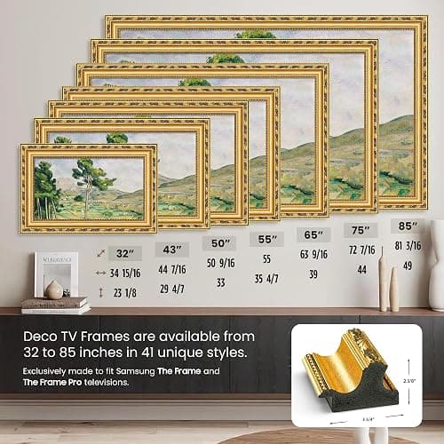 Frame My TV Deco TV Frames - Ornate Gold Smart Frame Compatible ONLY with Samsung The Frame TV and Pro (43", Fits 2021-2025) thumbnail 6