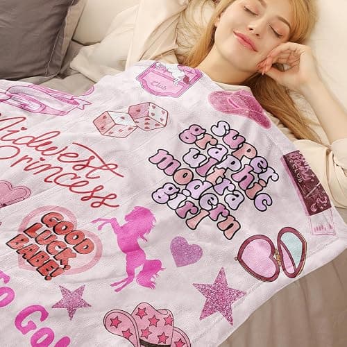 50"x 40" Pink Music Pony's Singer Throw Blanket, Chappell Gifts for Girls Fans Women, Soft Blankets All Seasons, Plush Cozy Lightweight Flannel Quilts for Bedroom Sofa Couch Living Room thumbnail 4