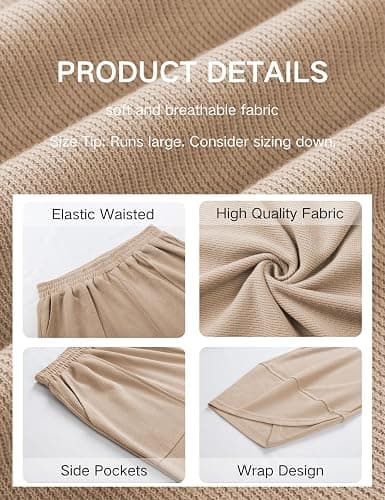 Xiaoxuemeng Womens Baggy Wide Leg Pants Casual Elastic Waisted Palazzo Harem Pants with Pockets thumbnail 4