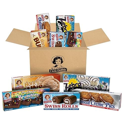 Little Debbie Variety Pack, Zebra Cakes, Cosmic Brownies, Honey Buns, Oatmeal Creme Pies, and Swiss Rolls (1 Box Each), 48 Piece Assortment - Image 1
